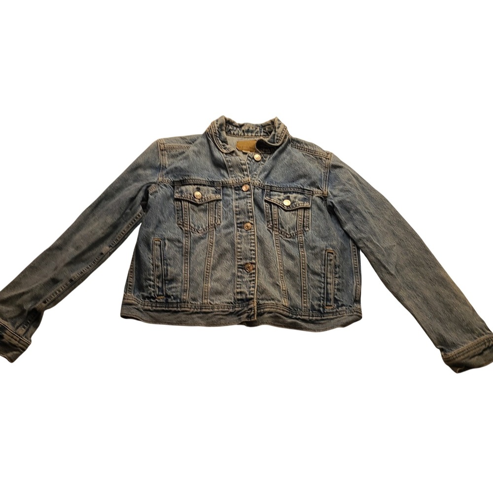 American Eagle Men's Medium Wash Denim Trucker Jacket Size M Casual Wear